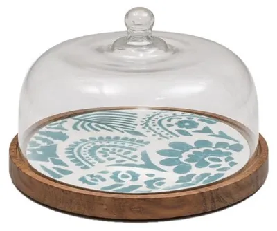Image de Only Natural – Plateau en bois L – Blanc / Turquoise – 30 × 30 cm