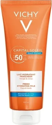 A product shot of a sunscreen bottle.