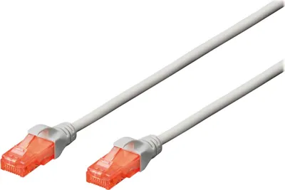 Image de DIGITUS Patchkabel Cat6  U/UTP 2xRJ45 10.0m grau Hebelschutz Polybeutel