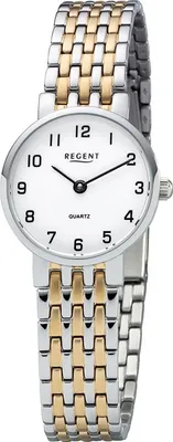 Produktbild von Regent Damen Uhr F-1158 Metall Armband-Uhr Metallarmband silber gold D2URF1158