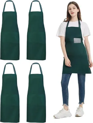 Produktbild von Famanu Kochschürze Wasserdicht - Schwarz, Verstellbare Nackenband, 2 Taschen