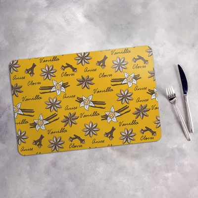 Produktbild von Tischset 4x45x30 cm Platzset Tischmatte Platzmatte Untersetzer - Gewürze Vanilleblüte Nelken