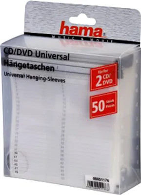 Produktbild von Hama CD/DVD Double Protective Sleeves,Pack of 50 Pcs., White, Weiß