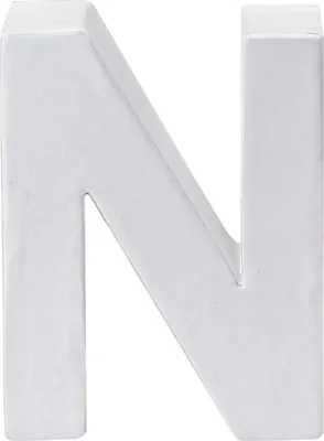 Produktbild von Papp Buchstabe N weiss 10 x 3,5cm
