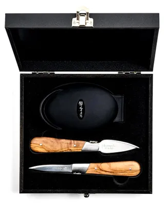 Produktbild von Austernmesser-Geschenkset, 2-teilig, Olivenholz