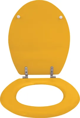 Produktbild von MSV WC Sitz Toilettendeckel MDF Holzkern „Safran Gelb“ Scharniere aus Edelstahl - hochwertige und stabile Qualität