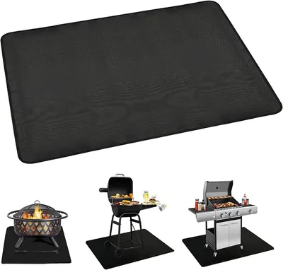 Produktbild von Grillmatte Feuerfeste Unterlage Hitzeschutzmatte bis 1000°F Bodenschutzmatte für Feuerstelle, Gasgrill, Holzkohlegrill & Kamin, Flammschutzmatte