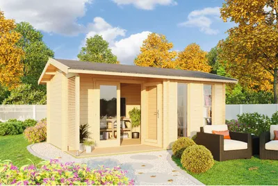 Produktbild von Gartenhaus Outdoor Life Riverside inkl. Fußboden 540 x 357,1 cm natur
