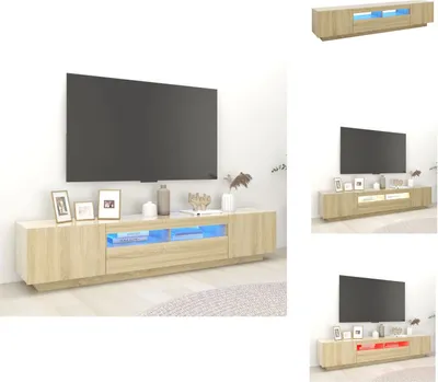 Obrázek produktu pro vidaXL TV skříňka s LED světly Sonoma dub 200x35x40 cm - TV nábytek