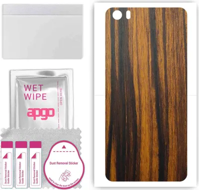 Produktbild von apgo Rückseite Schutzfolie, Skin, kompatibel mit Xiaomi Mi 5, Hinten Displayschutzfolie aus Vinylfolie, kratzfest, einfache Montage - Tigerwood