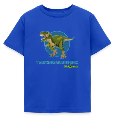Produktbild von Spreadshirt Dinosaurier Tyrannosaurus Rex T-Rex Kinder T-Shirt, 110/116 (5-6 Jahre), Royalblau