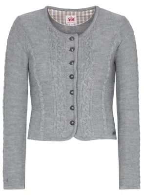 Produktbild von BONN Damen Strickjacke Wolljanker Janker Trachten jacke, Farbe:Grau, Größe:40/L