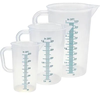 Produktbild von Messbecher Set 3er – 250 ml, 500 ml & 1000 ml Kunststoff Messkanne
