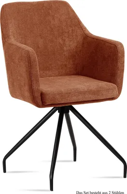 Produktbild von Armlehnstuhl (2er-Set) Dijana 57x87x60 Schwarz/Cognac