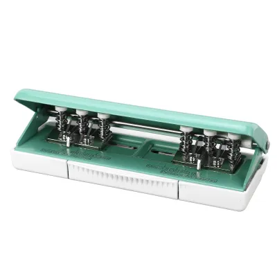 Produktbild von 6-Loch-Papierstanzer, Abstand verstellbar, Planer-Locher für A4, A5, B5, A6, A7, Grün