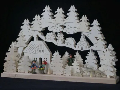 Produktbild von Schwibbogen mit Striezelkinder und Beleuchtung BxHxT 50x31x7cm NEU