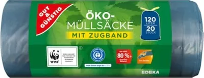 Produktbild von Gut & Günstig Müllbeutel 120.0 l blau