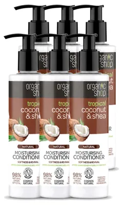 Produktbild von 6 x Organic Shop Coconut & Shea Conditioner - pflegend und nährend - 280 ml - Vorteilspackung - 6 Stücke