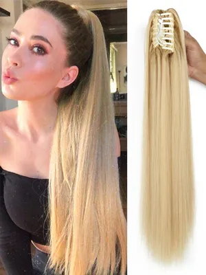 Produktbild von Pferdeschwanz-Extensions blond – Clip-in-Haarverlängerungen – brasilianische Pferdeschwanz-Extension – Haarverlängerung – Haarteil – Glatte Haare60 cm