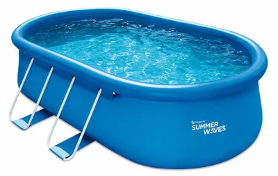 Produktbild von Summer Waves Quick Up Pool aufblasbarer Pool oval Inkl. Zubehör Blau 457x305x107 cm