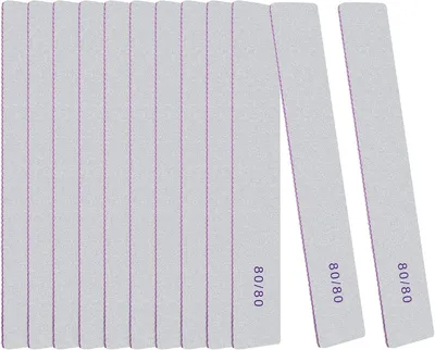 Immagine prodotto di Lime per unghie a doppia faccia, grana 80/80, confezione da 12 pezzi, per la cura delle unghie