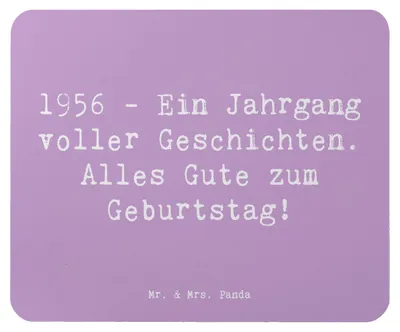 Produktbild von Mr. & Mrs. Panda Mousepad Spruch 1956 Geburtstag - Lavendeltraum - Geschenk, Mouse Pad, Alter, mousematte, Liebe, Geburtstagsgeschenk, Alles Gute zum, pc, Mauspad, Feier