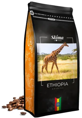 Produktbild von Kaffeebohnen 500 g ÄTHIOPIEN 100 % Arabica frisch geröstet für Vollautomaten + Tassenuntersetzer