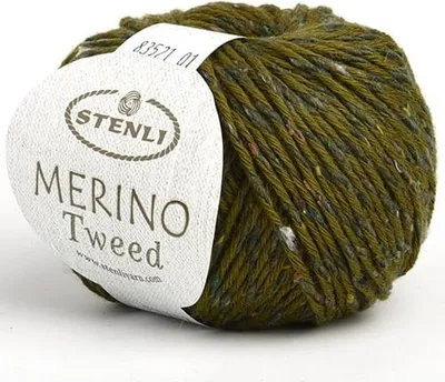 Obrázek produktu pro Stenli Merino Tweed 83521: Zelená směs merino vlny a recyklovaného hedvábí, 50 g