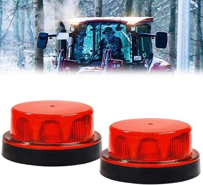 Zdjęcie produktu dla Zestaw lamp ostrzegawczych LED, 2-częściowy, czerwone migające światła LED i światła ostrzegawcze, stroboskop.