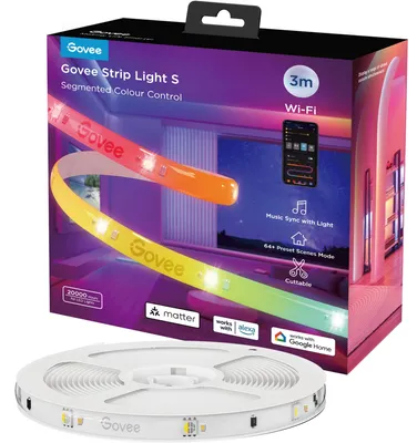 Immagine prodotto di Govee H612F, Striscia luminosa intelligente, Wi-Fi/Bluetooth, bianco, 802.11b, 802.11g, Wi-Fi 4 (802.11n), LED, Altro