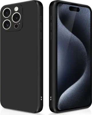 Immagine prodotto di Custodia sottile in silicone per iPhone 15 Pro in silicone liquido morbido, opaco, antigraffio nero