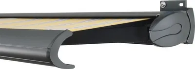 Produktbild von SOLUNA Kassettenmarkise Exclusiv 4x2 Stoff Dessin 6292 Gestell RAL 7016 anthrazitgrau Antrieb rechts inkl. Motor und Wan