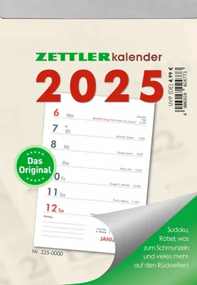 Obrázok produktu pre ZETTLER 602477 Týždenný blok 325 - 10,5 x 14,6 cm, 1 týždeň / 1 strana