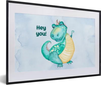 Produktbild von MuchoWow® Gerahmtes Poster Dinosaurier - Kinderzimmer - Zitat - Jungen - Mädchen - Kind 60x40 cm - Poster mit Schwarzem Bilderrahmen Wandposter Rahmen Foto Bilder - Schlafzimmer - Plakat in Rahmen - Drucken