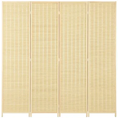 Image de Paravent 4 panneaux - Paravent pliable | Couleur : Marron | Dimensions : 180 x 1,7 x 180 cm