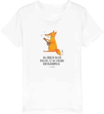 Produktbild von Mr. & Mrs. Panda Kleinkinder T-Shirt Fuchs Gitarre 12-14 Jahre (152/164) - Weiß - Geschenk, Optimistisch, Musik, Kindershirt, Singen, für Kinder, Shirt, Teenager