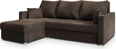 Produktbild von Masseno Ecksofa NIDA mit Schlaffunktion L-Form, Sofa mit Bettkasten, Wohnzimmersofa, Couch, Soffa, Bettsofa, Couchgarnitur- Braun, INARI 24