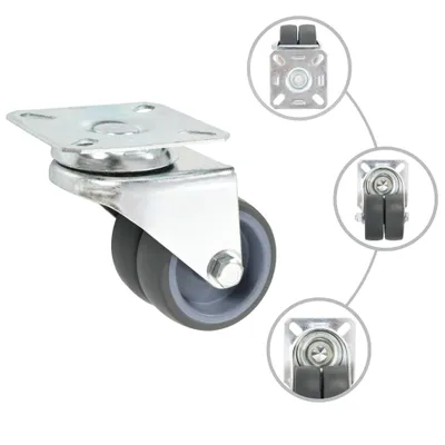 Image de vidaXL Roulettes pivotantes avec roues jumelées 4 pcs. 50 mm