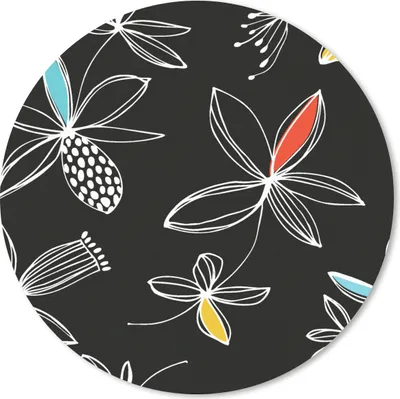 Produktbild von MuchoWow® Mauspad Mousepad Blumen - Linienkunst - Muster 40x40 cm - Mousepads - Maus Mat - Pad - Mausunterlage - Schreibtisch Accessoires