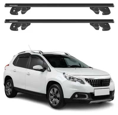 Produktbild von Dachträger Grundtäger für Peugeot 2008 I 2013-2019 Alu 90kg Schwarz 2tlg, KI-generiertes Bild