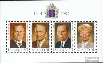 Produktbild von Briefmarken Island 1994 Mi Block16 (kompl.Ausg.) postfrisch Staatspräsidenten