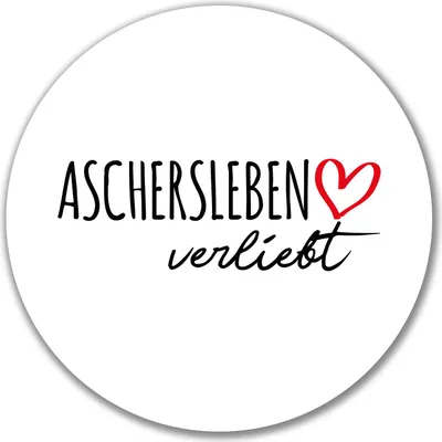 Produktbild von Huuraa Aufkleber Aschersleben verliebt 10cm rund Sticker Geschenkidee