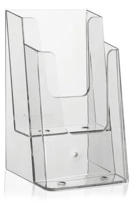 Image de Porte-flyers présentoir à brochures - DL et A6 - 2 niveaux - Transparent