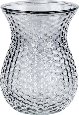 Produktbild von Retro Vase Grau Glas Blumenvase Dekovase Glasvase Blumendeko Tischdeko Frühling