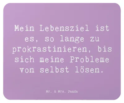 Produktbild von Mr. & Mrs. Panda Mouse Pad Spruch Lebensziele Prokrastination - Lavendeltraum - Geschenk, pc mauspad, mousepad, laptop, Motivation, Freunde, Zitat, Erinnerung, Gefühl