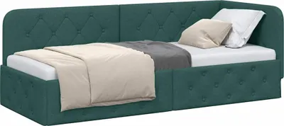 Produktbild von Eckbettgestell Dunkelgrün 80 x 200 cm Stoff