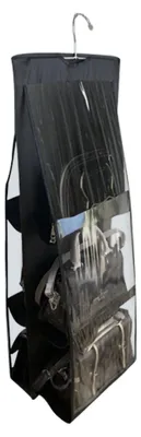 Obrázek produktu pro Wall Closet Storage Hanging Bag Hanging Handbag Purse Organizer Double Sided Thickened Storage Bag Black