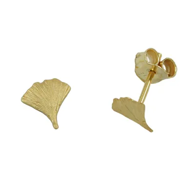 Obrázok produktu pre Náušnice 6,5x6mm Ginkgo list matný 9Kt ZLATO