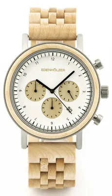 Produktbild von Edenhölzer Holzuhr Herren Armbanduhr Tasmanien Holzarmband ED093-003