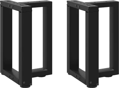 Produktbild von Couchtischbeine T-Form 2 Stk. Schwarz 28x25x(42-43) cm Stahl